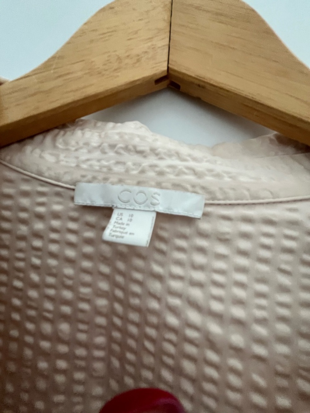 COS Pale Pink Textured Button-Front Jacket - Picture 2 of 3